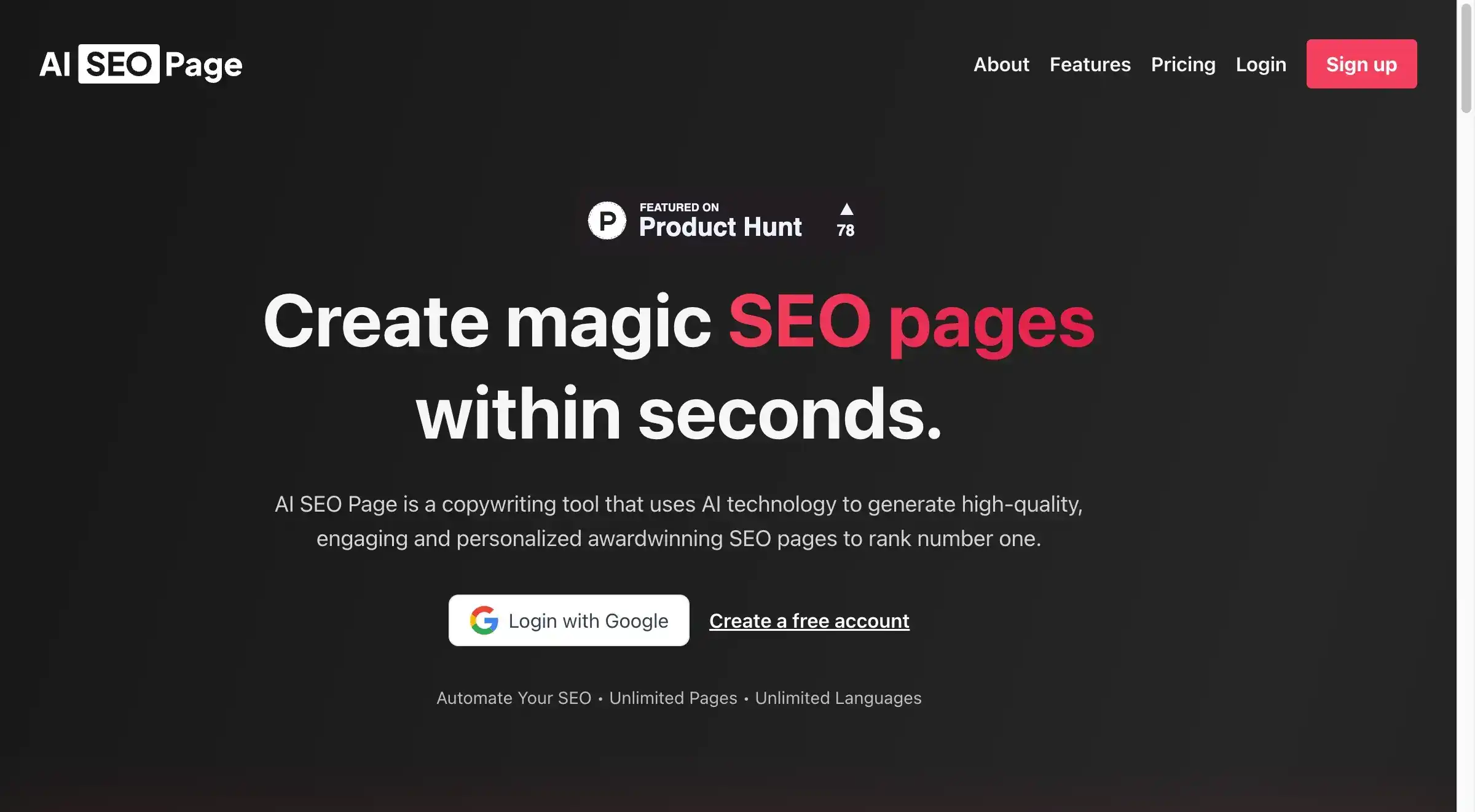 AI SEO Page